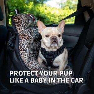 Alternative view of PupSaver Dog Car Seats for Small and Medium Dogs | Travel Booster Pet Seat | Crash-Tested Dog Bed for Cars | Compatible with Seat Belt Harness | Ideal for Dogs Up to 30lbs (Leopard with Black Trim)