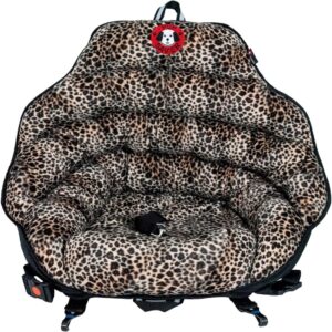 PupSaver Dog Car Seats for Small and Medium Dogs | Travel Booster Pet Seat | Crash-Tested Dog Bed for Cars | Compatible with Seat Belt Harness | Ideal for Dogs Up to 30lbs (Leopard with Black Trim)