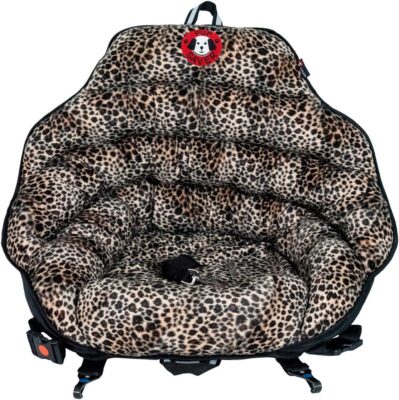 PupSaver Dog Car Seats for Small and Medium Dogs | Travel Booster Pet Seat | Crash-Tested Dog Bed for Cars | Compatible with Seat Belt Harness | Ideal for Dogs Up to 30lbs (Leopard with Black Trim)